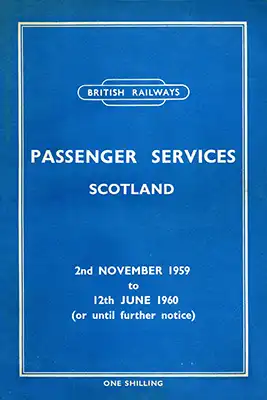 Passenger Services Scotland November 1959 timetable cover