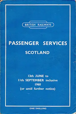 Passenger Services Scotland June 1960 timetable cover