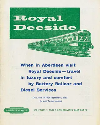 June 1960 Aberdeen - Ballater timetable front