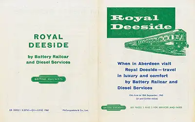 June 1960 Aberdeen - Ballater timetable outside