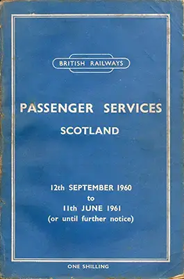 Passenger Services Scotland September 1960 timetable cover