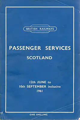 Passenger Services Scotland June 1961 timetable cover