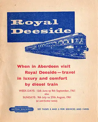 June 1961 Aberdeen - Ballater timetable front