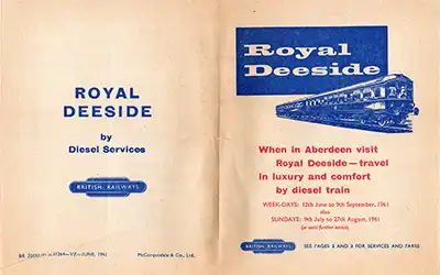 June 1961 Aberdeen - Ballater timetable outside