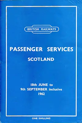 Passenger Services Scotland June 1962 timetable cover