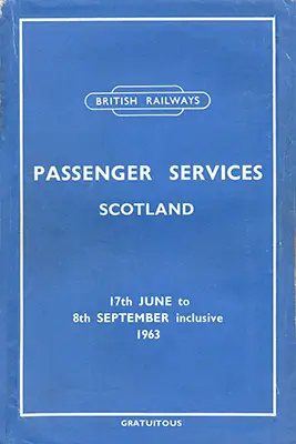 Passenger Services Scotland June 1963 timetable cover