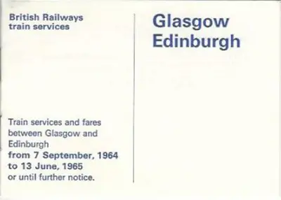 September 1964 Glasgow - Edinburgh timetable front