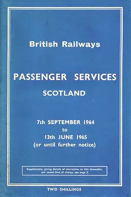 Passenger Services Scotland September 1964 timetable cover