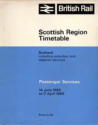 Passenger Services Scotland June 1965 timetable cover