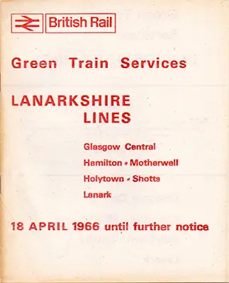 April 1966 Lanarkshire Lines timetable front