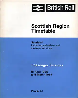 Cover of Passenger Services Scotland April 1966 timetable