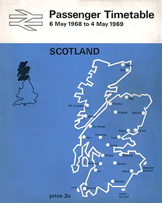 Cover of May 1968 Passenger Services Scotland timetable