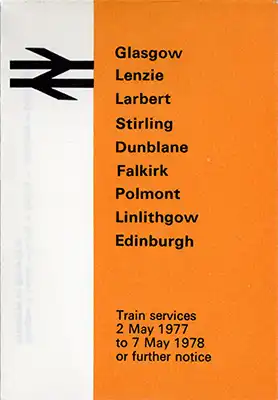 May 1977 Edinburgh - Dunblane - Glasgow timetable front