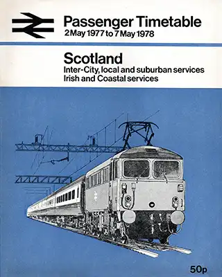 Cover of May 1977 Passenger Services Scotland timetable