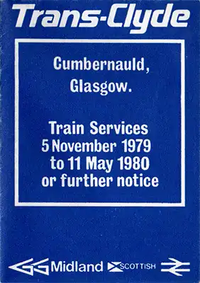 November 1979 Cumbernauld - Glasgow timetable front