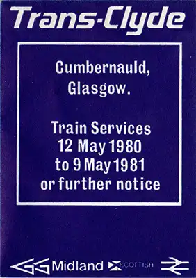 May 1980 Cumbernauld - Glasgow timetable front