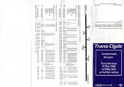 May 1980 Cumbernauld - Glasgow timetable outside