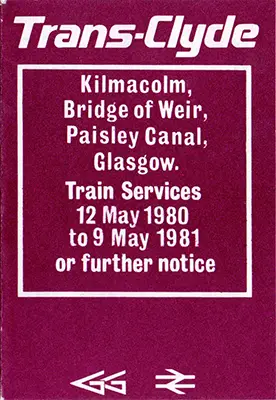 May 1980 Kilmacolm - Glasgow timetable front