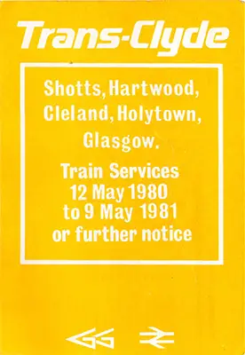 May 1980 Shotts - Glasgow timetable front