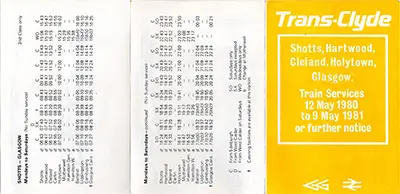 May 1980 Shotts - Glasgow timetable outside