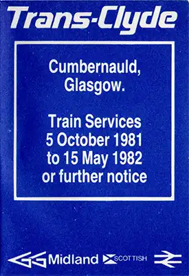 October 1981 Cumbernauld - Glasgow timetable front