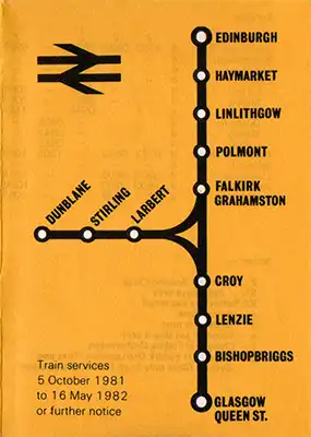 October 1981 Edinburgh - Dunblane - Glasgow timetable front