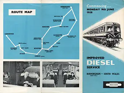 Outside of June 1958 Birmingham - South Wales timetable