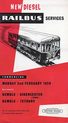 Front of February 1959 Kemble - Circancester and Tetbury timetable