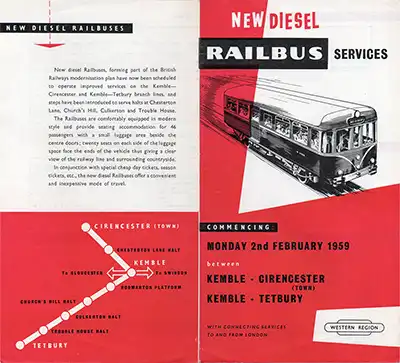 Outside of February 1959 Kemble - Circancester and Tetbury timetable