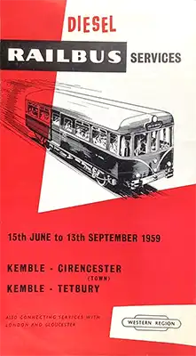 Front of June 1959 Kemble - Circancester and Tetbury timetable