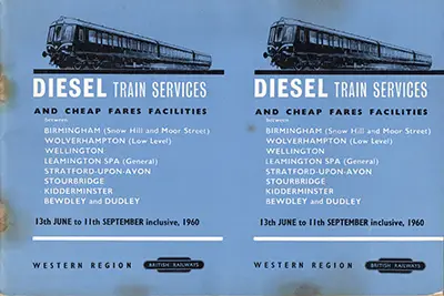 Birmingham area timetable June 1960