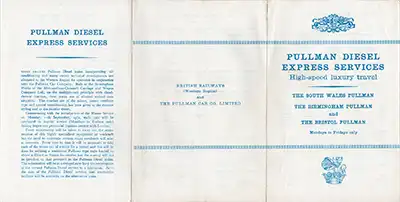 Outside of September 1961 Pullman timetable