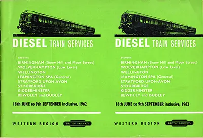 Birmingham area timetable June 1962