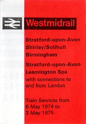 May 1974 Stratford-upon-Avon - Birmingham timetable front