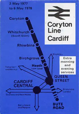 Coryton to Cardiff Bute Road May 1977 timetable front