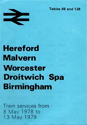 Front of May 1978 Hereford - Birmingham timetable