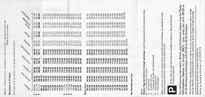 Inside of May 1978 Maidenhead - Marlow timetable