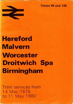 Front of May 1979 Hereford - Birmingham timetable