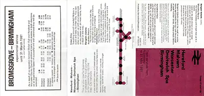 Outside of January 1981 Hereford - Birmingham timetable