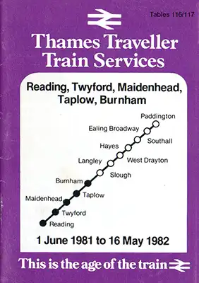 Front of June 1981 Reading - Burnham timetable