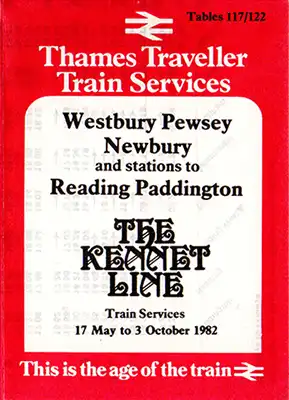 Front of May 1982 Westbury - Paddington timetable