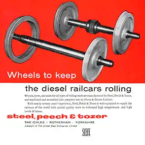 An advert for railcar wheelsets